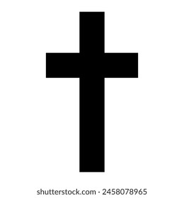 Christian cross icon. Vector illustration isolated on white background
