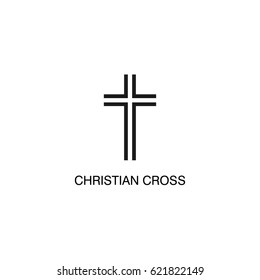 Christian cross icon vector illustration on white background.