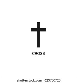 Christian cross icon vector illustration on white background.