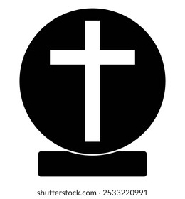 Christian cross icon. Cross icon, vector logo template. Cross symbol Faith, God, Easter isolated on white background. flat vector illustration.