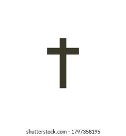 Icono de la cruz cristiana, vector sobre fondo blanco