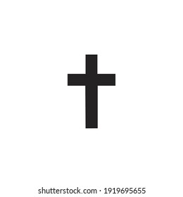 Christian Cross Icon Vector On A White Background