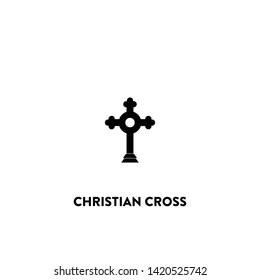 christian cross icon vector. christian cross sign on white background. christian cross icon for web and app