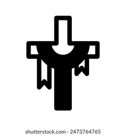 Christian Cross Icon Vector Symbol Design Illustration