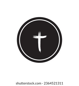 Christian cross icon vector template illustration logo design