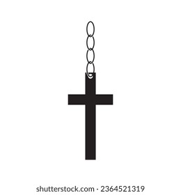 Christian cross icon vector template illustration logo design