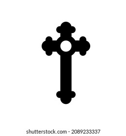 Christian Cross Icons on White Background Vector illustration. Cross symbol of crucifixion and faith.