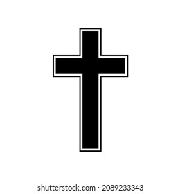 Christian Cross Icons on White Background Vector illustration. Cross symbol of crucifixion and faith.