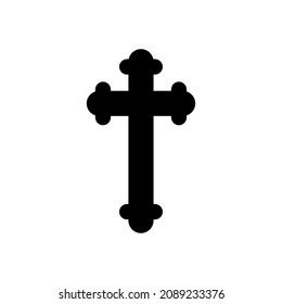 Christian Cross Icons on White Background Vector illustration. Cross symbol of crucifixion and faith.