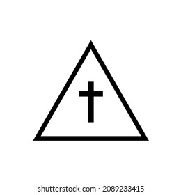 Christian Cross Icons on White Background Vector illustration. Cross symbol of crucifixion and faith.