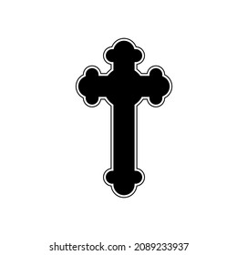 Christian Cross Icons on White Background Vector illustration. Cross symbol of crucifixion and faith.