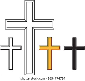 Christian cross icons vector illustration 