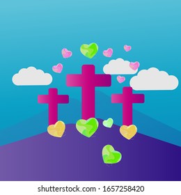 christian cross illustration vector.
suitable for Easter themed designs