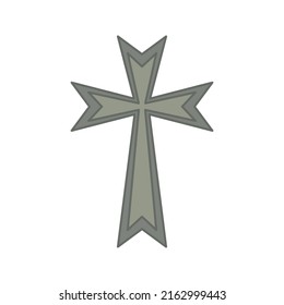 Christian cross isolated on white background. Vector illustration