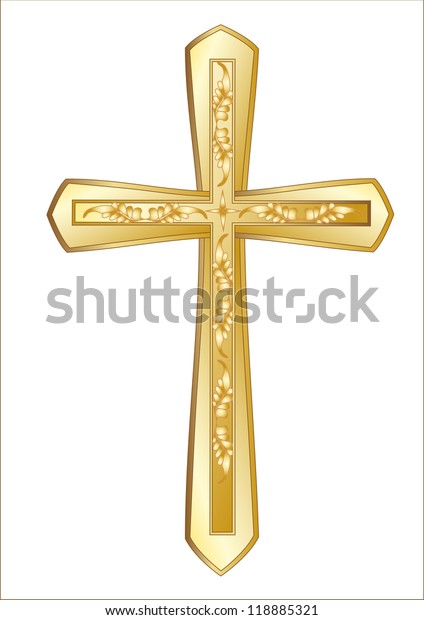 Christian Cross Isolated On White Background Stock Vector (Royalty Free ...