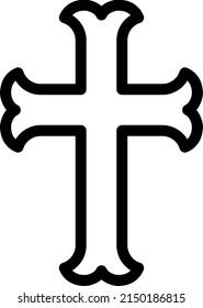 Christian cross isolated vector icon.