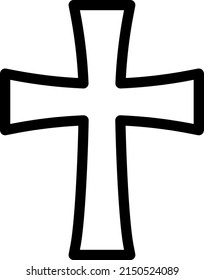 Christian cross isolated vector icon.