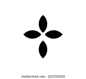 Christian Cross Leaf Logo Design Template. Monogram Leaf Logo Design Template