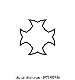 Christian cross line icon. Simple style christian religion holiday poster background symbol. Logo design element. T-shirt printing. Vector for sticker.