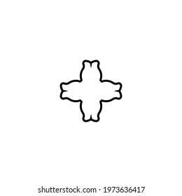 Christian cross line icon. Simple style christian religion poster background symbol. Logo design element. T-shirt printing. Vector for sticker.