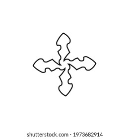 Christian cross line icon. Simple style christian religion poster background symbol. Logo design element. T-shirt printing. Vector for sticker.