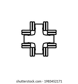 Christian cross line icon. Simple style christian religion poster background symbol. Logo design element. T-shirt printing. Vector for sticker.