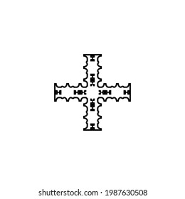 Christian cross line icon. Simple style christian religion poster background symbol. Logo design element. T-shirt printing. Vector for sticker.