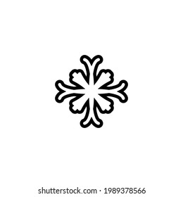 Christian cross line icon. Simple style christian religion poster background symbol. Logo design element. T-shirt printing. Vector for sticker.
