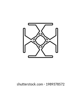 Christian cross line icon. Simple style christian religion poster background symbol. Logo design element. T-shirt printing. Vector for sticker.