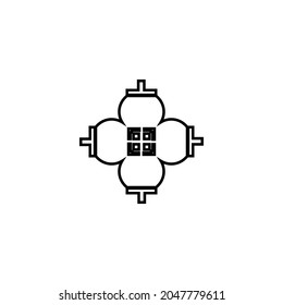 Christian cross line icon. Simple style christian religion poster background symbol. Logo design element. T-shirt printing. Vector for sticker.