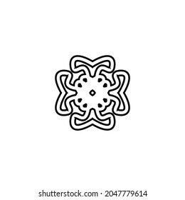 Christian cross line icon. Simple style christian religion poster background symbol. Logo design element. T-shirt printing. Vector for sticker.