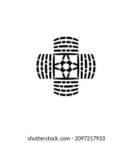 Christian cross line icon. Simple style christian religion poster background symbol. Logo design element. T-shirt printing. Vector for sticker.