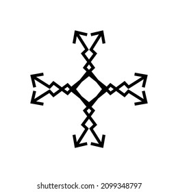 Christian cross line icon. Simple style christian religion poster background symbol. Logo design element. T-shirt printing. Vector for sticker.