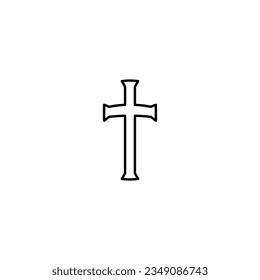 Christian cross line icon vector design