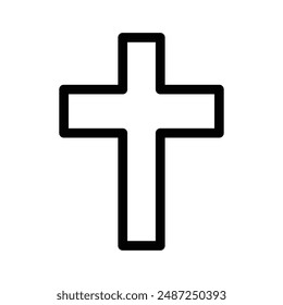 Christian Cross linear logo mark in black and white