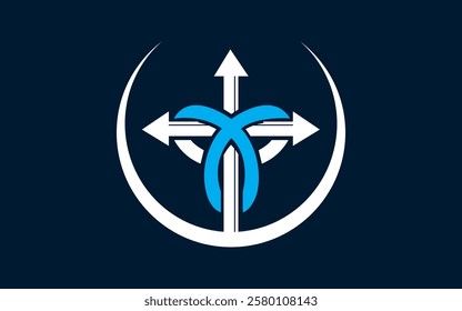 Christian cross Logo design Blue Medical minimalist symbol for a Claw vector logo illustration