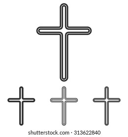 Christian cross logo design set