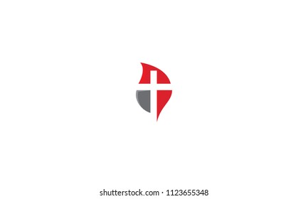 Christian cross logo icon vector
