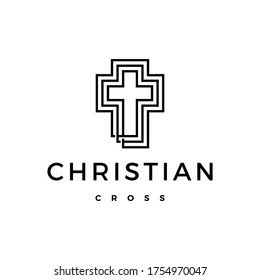 ilustración vectorial de logotipo cruzado cristiano