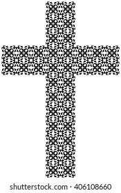 Christian cross made of decorative elements