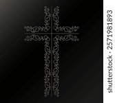 Christian cross made of golden unique pattern design
