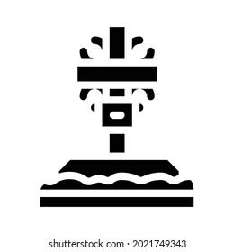 christian cross on grave glyph icon vector. christian cross on grave sign. isolated contour symbol black illustration