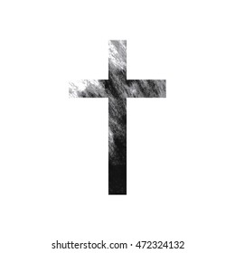 Christian cross on white background