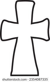 Christian cross outline vector laser cut