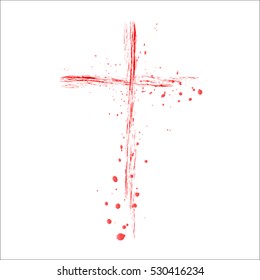 Christian cross, Cross painted brushes