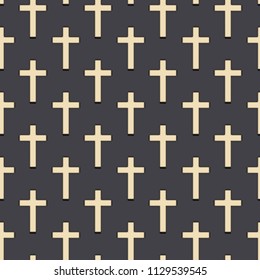 Christian cross pattern. Simple illustration of christian cross vector pattern for web. Conversational religious seamless pattern