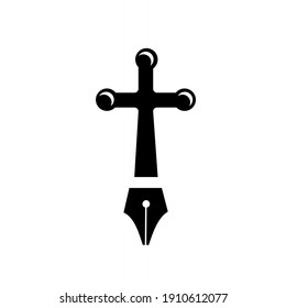 Christian-Kreuz-Logo, Vektorgrafik-Icon-Design	