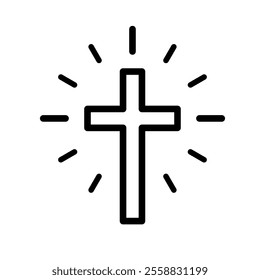 Christian cross with rays of grace - vector illustration
