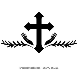 Christian cross religion catholic symbol isolated illustration