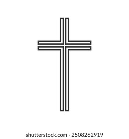 Christian Cross Religious Line Icon